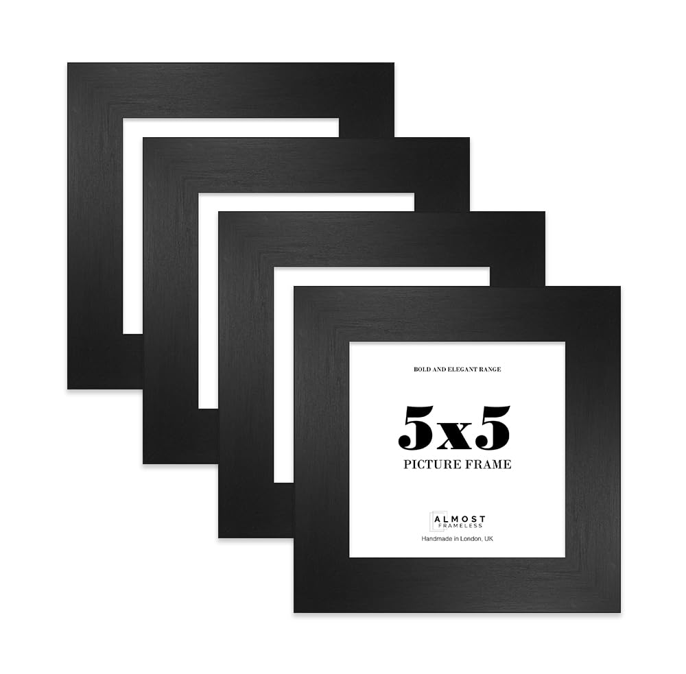5x5 Photo Frame, Display 5x5 Pictures (22.9 x 15.2cm) Picture Frame for wall Display - Black - 4 Pack — image 1