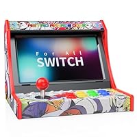 Retro Arcade Gaming Dock for Switch & Switch 2, Classic Home Cabinet Style Fight Stick with Joystick, Includes 12 Game Cards (Screen Not Included)