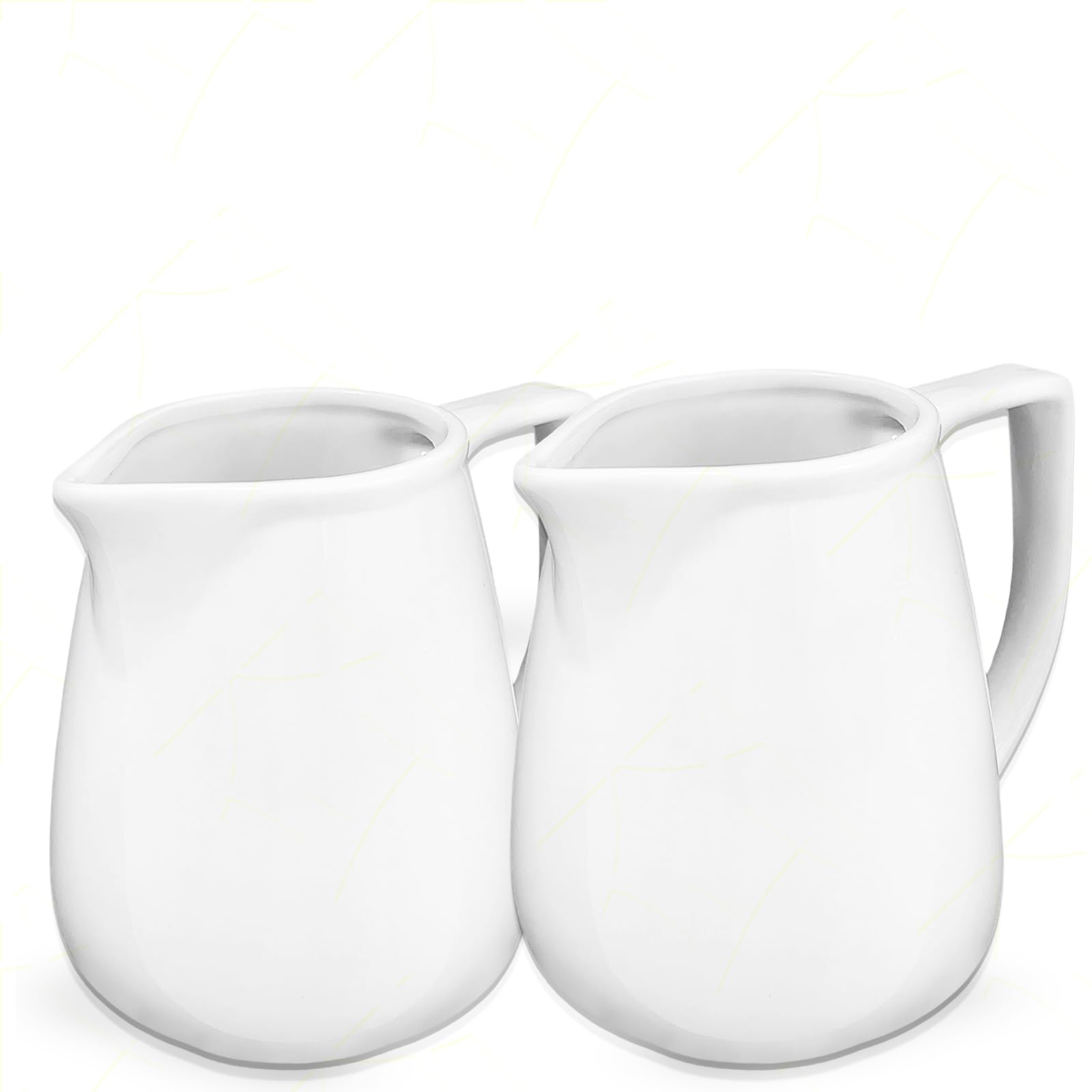 Sicignano | Set 2 Lattiere Grandi in Porcellana Bianca 460 ml – Ideale per Servire Grandi Quantità di Latte, Panna o Bevande – per Uso Professionale e Domestico