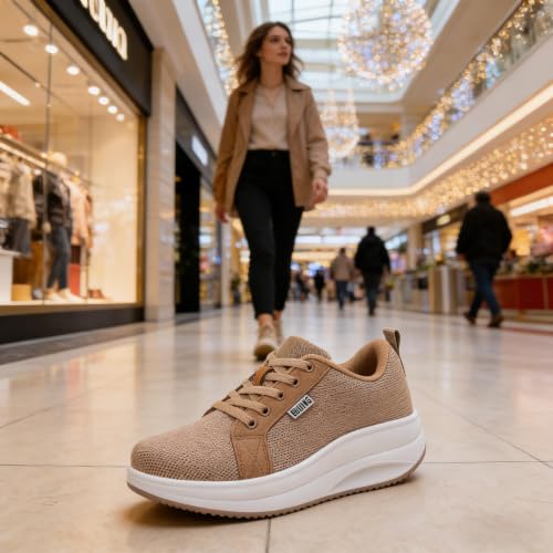 Image of Walking Shoes for Women Air Cushion Nurse Slip Resistant Work Sock Sneakers Food Service Platform Comfortable Weight Light
