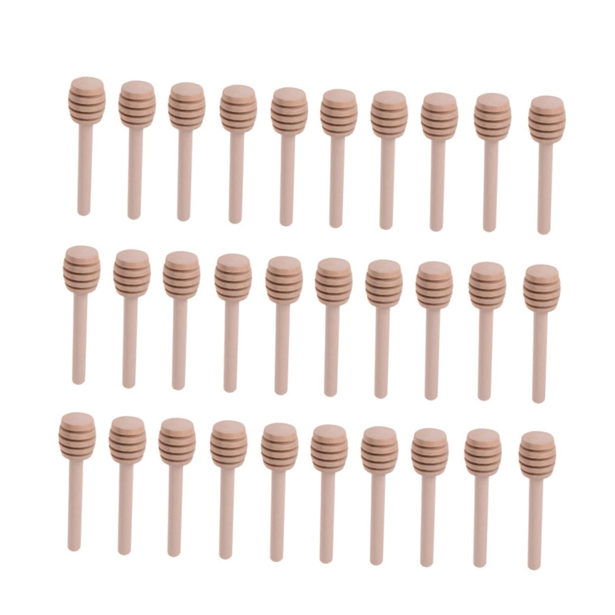 Zerodeko 30Pcs Mini Wooden Honey Dipper Sticks Honey Stirrer for Easy Honey Extraction and Serving for Honey Jars Syrups and Viscous Substances