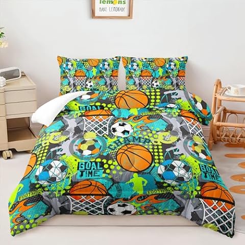 AILONEN Sport Comforter Set for Kids Cover