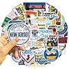 New Jersey Stickers |50Pcs New Jersey Waterproof Vinyl Decals for Water Bottles Laptop Luggage Cup Mobile Phone Computer Skateboard Refrigerator Wardrobe Guitar Car Motorcycle Bike #2