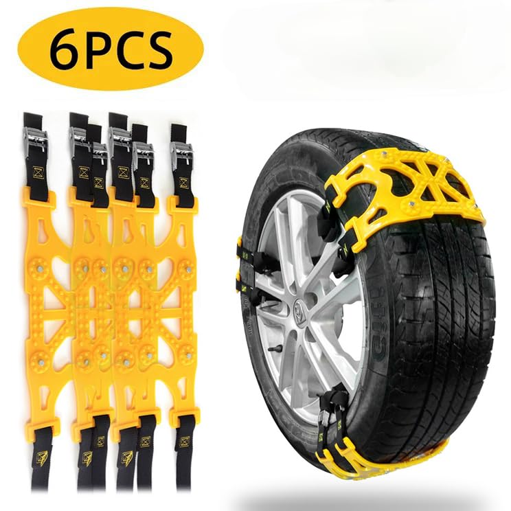 Amazon | タイヤチェーン 6本入 非金属 スノーチェーン 滑り止め