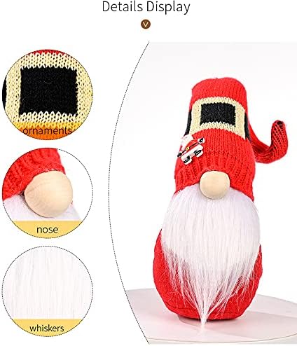 Miniatura 7 de CYee 2 gnomos de Navidad, hechos a mano, adornos de decoración de duende de pie, de felpa sueca Tomte, figura de muñeca de peluche para decoración