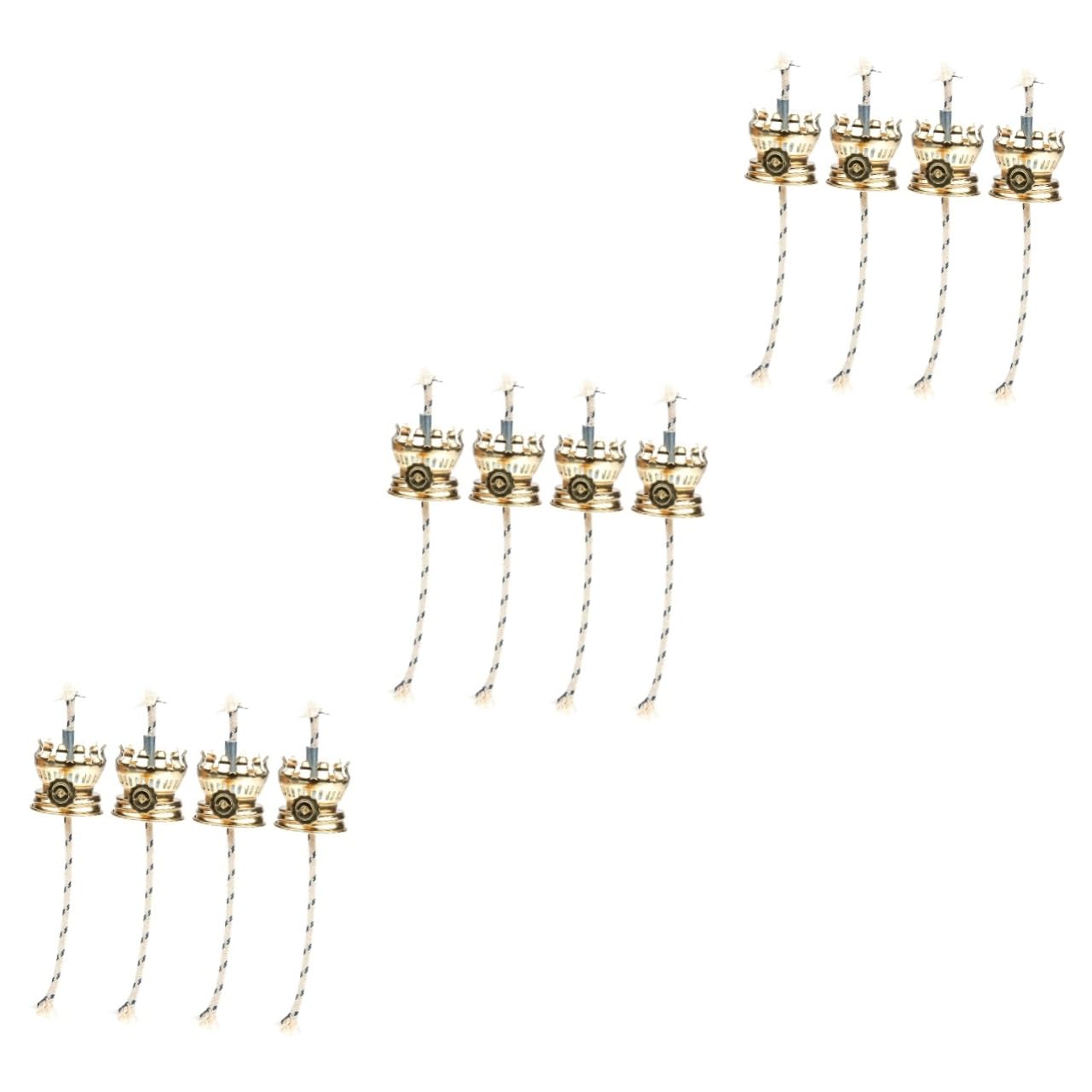Yardenfun 12pcs Vintage Kerosene Lamp Regulator Replaceable Wick Holder for Oil Lamp Burners Lightweight Parts for Easy Use and Home Decor Lighting