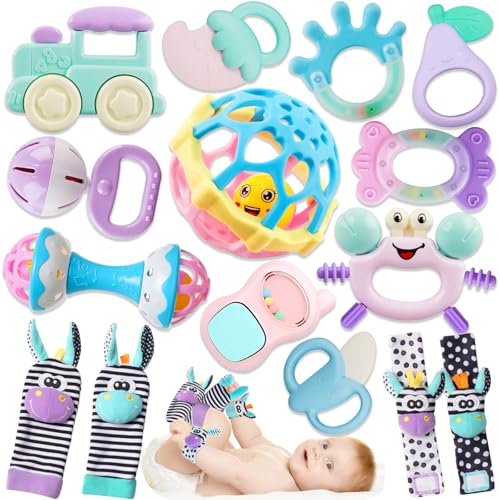 baby rattles 0-6 months baby toys rattles for babies 6-12 months infant toys 0-3 months newborn toys teething toys 3-6 months - baby rattle socks baby gifts for boy girl