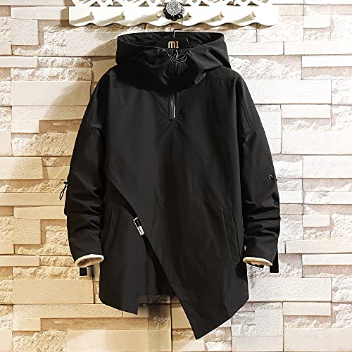 Image of GURUNVANI Men's Hooded Windbreaker Jacket Zip Up Patchwork Hoodie Anorak