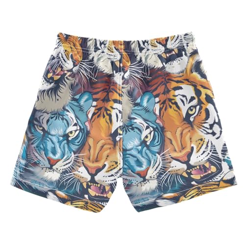 OREZI Boys Swim Trunk Tiger Bathing Suit Swim Shorts for Toddler Kids Teens2