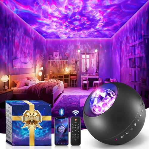 One Fire Galaxy Projector with Gifts Box/240 Lighting Modes/15 White Noise/Bluetooth Music Galaxy Projector for Bedroom Adults,Teen Stuff Room Lighting Bedroom Decor for Teen Girls&Teenage Boy Gifts