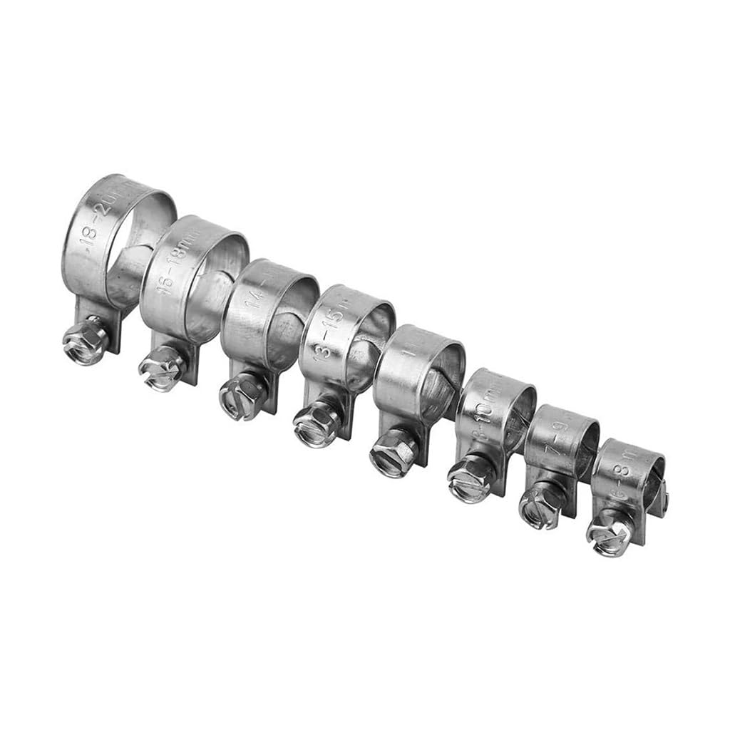 10-teiliges verstellbares Edelstahl-Schlauchschellen-Set – robuste Rohrschellen