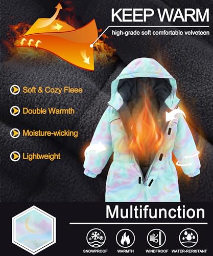 Image of M2C Boys Girls One Piece Snowsuit Winter Warm Ski Coveralls