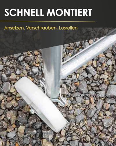Zaundirekt Bauzaun Rolle mit Halterung für Bauzauntore 190 mm