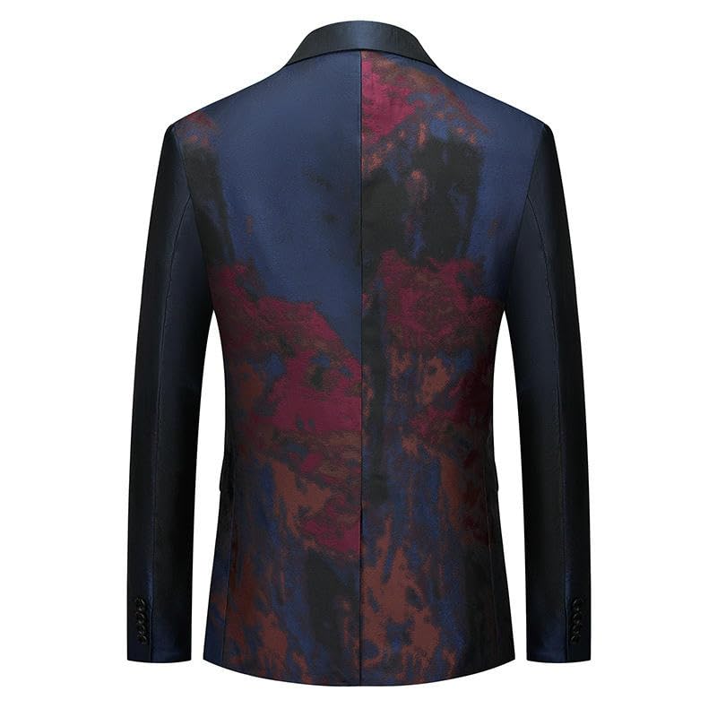 Smoking de banquet blazer homme chic veste ajustée un bouton fleurs