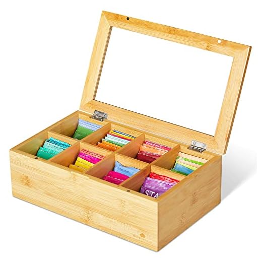 Big Natural Bamboo Tea Box Storage Organizer