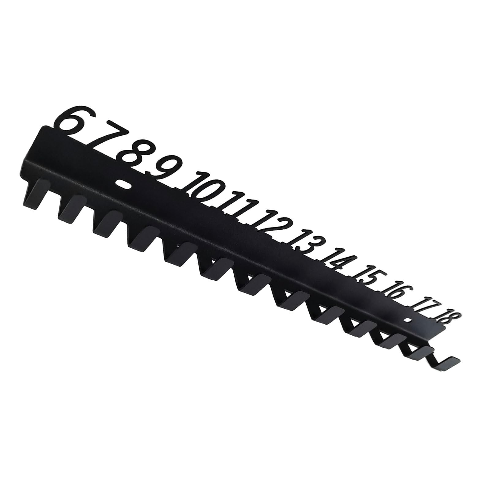Buxuaaaa 6 To 18 Hooks Industrial Strength Metal Wrench Holder 6-18, 19-32, 6-32 Numbered Slots Wall Mounted Garages Workshop Organizers Numbered Slots Screw Storage