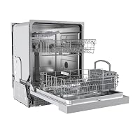 electriQ Semi-Integrated Dishwasher - Auto Wash Stainless Steel Control Panel