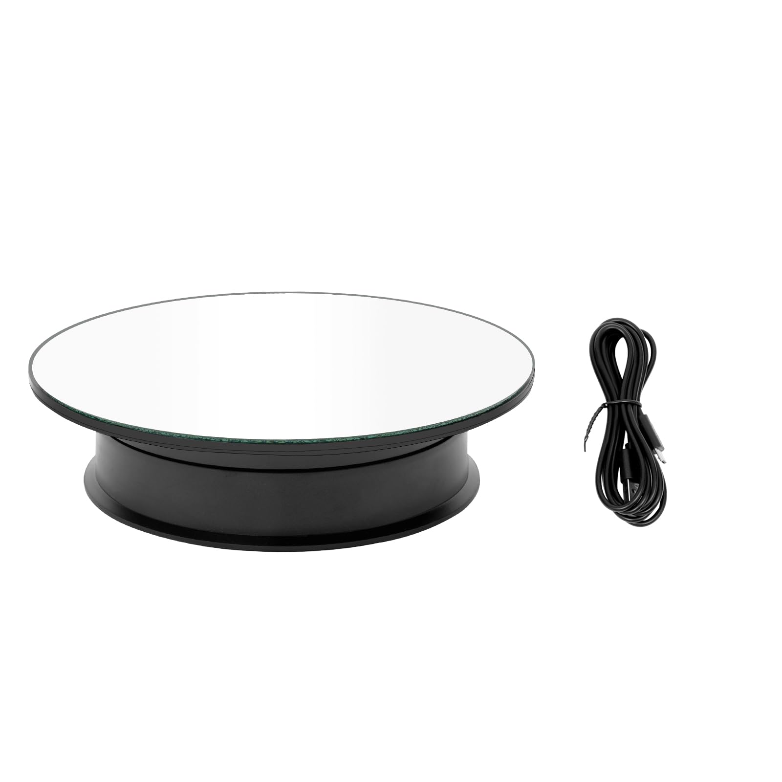 Giniania Motorized Rotating Display Stand, 360 Degree Turntable Display Stand for Photography Products Shows, Toys, Jewelry, Craft fairs, Battery / USB Power Supply, 20.5cm / 5kg Load