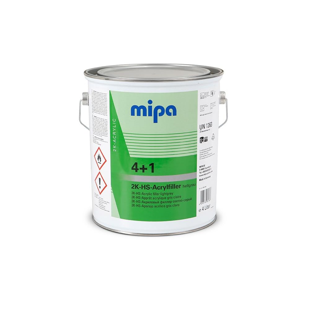 MIPA 4+1 Acrylfiller HS Hellgrau, 4 Liter Grundierung & Füller