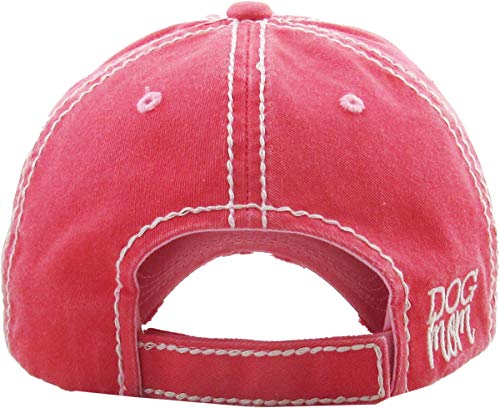 Image of KBETHOS Dog Cat Mom Dad Theme Womens Baseball Cap Distressed Vintage Unconstructed Embroidered Patch Hat