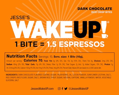 Image of WAKE UP! Caffeinated Protein Bites - VALUE PACK - 6 Cartons (48 Bites) 3 Cinnamon Crunch & 3 Dark Chocolate Proprietary Blend with 175mg Caffeine (1 Bite = 1.5 Espressos) Boosts Focus & Clarity - Gluten-Free, Vegetarian, Kosher
