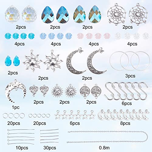 SUNNYCLUE 1 Box 6 Set DIY Crystal Ball Suncatcher Making Kit Hanging Rainbow Maker Prism Suncatchers for Window Tree of Life Outdoor Feng shui Sun Shine Catcher Garden Ornament Faceted Bead Home Decor - Image 2