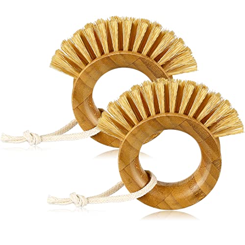 2 Pcs Vegetable Cleaning Brush Potato Scrubber Brush Bamboo Fruit And Vegetable Brush Scrubber For Food Fruit Carrots Kitchen Veggies Corn, Brown #TOP15