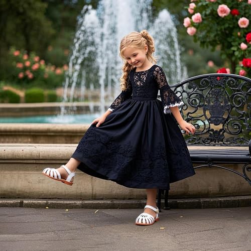 Image of THEE BRON Toddler Girls Closed-Toe Sandals Sweet Retro Cutout Summer Dress Shoes