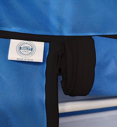 Image of Maison & Cuisine Collapsible Wardrobe Clothes Almira, 2 Hanging Space, 8 Shelves and 2 Side Pocket (Non-Woven Fabric, Metal Rod 90GSM, 112x38x145cm)(88230Blue-N, Blue)