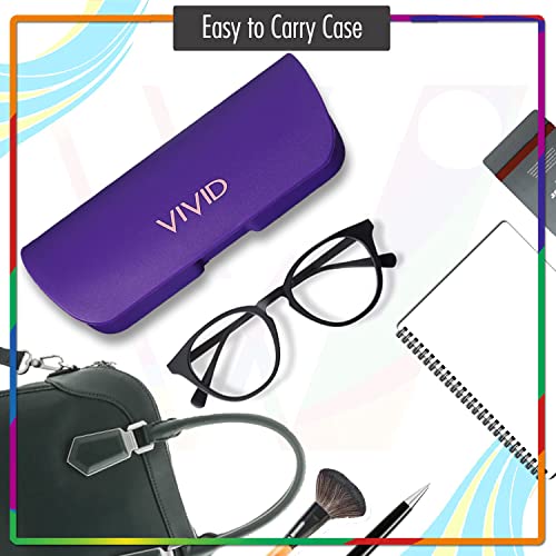 Image of VIVID Vision Unisex Adult Lightweight Eyewear Specs Case Cover | Protect Eye Glasses | Plastic | Spectacles | Cases | AP - 376 | Purple