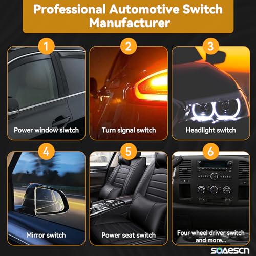 SOAESCN 2014-2018 Jeep Grand Cherokee Master Power Window Switch Driver Side w/Power Folding Mirror, Grand Cherokee Front Left Door Lock Window Switch Control 68184803AC,68184803AA,68184803AB,1S14274 by SOAESCN - Image 7