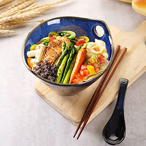 Whjy 20Oz Ceramic Japanese Ramen Bowl Set,With Chopsticks & Spoon, Porcelain Bowl For Soup, Noodle, Udon And Soba, Noodle Bowl #TOP2