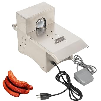 Electric Sausage Tying Machine Sausage Tying Knotting Machine, 200W Stainless Steel Automatic Sausage Linker Binding Strapping Machine Commercial for Restaurant, Home
