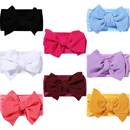 Gacimy Baby Girl Headbands Knotted Hair Bows Nylon Elastic Turban Headwrap Accessories