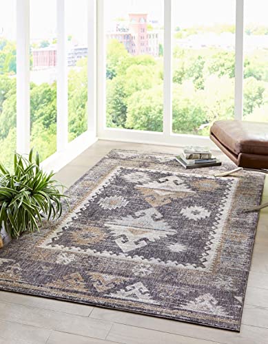 Rugs.com Eco Southwestern 10'x13' Charcoal Rug