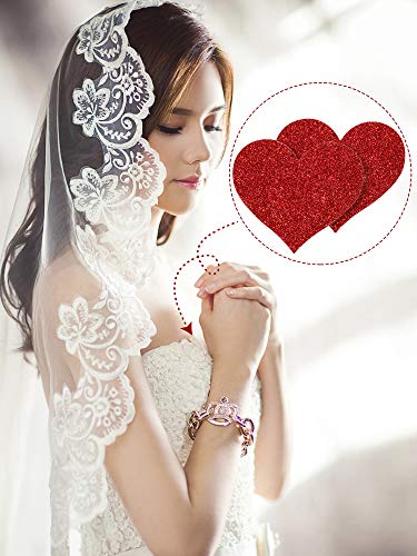 Satinior 20 Pairs Glitter Nipple Breast Covers Disposable Breast Pasties Self Adhesive Invisible Pasties For Women Girls, Black, Gold, Silver, Red And Blue, One Size #TOP3