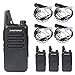 Zastone X6 Rechargeable Long Range Two-Way Radios with Earpiece 4 Pack UHF 400-470Mhz Walkie Talkie