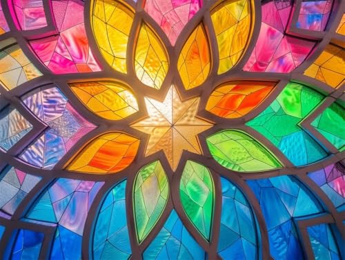 Diamond Painting Vitrail 110x150cm par Quxaoqiao, grande broderie diamant rond
