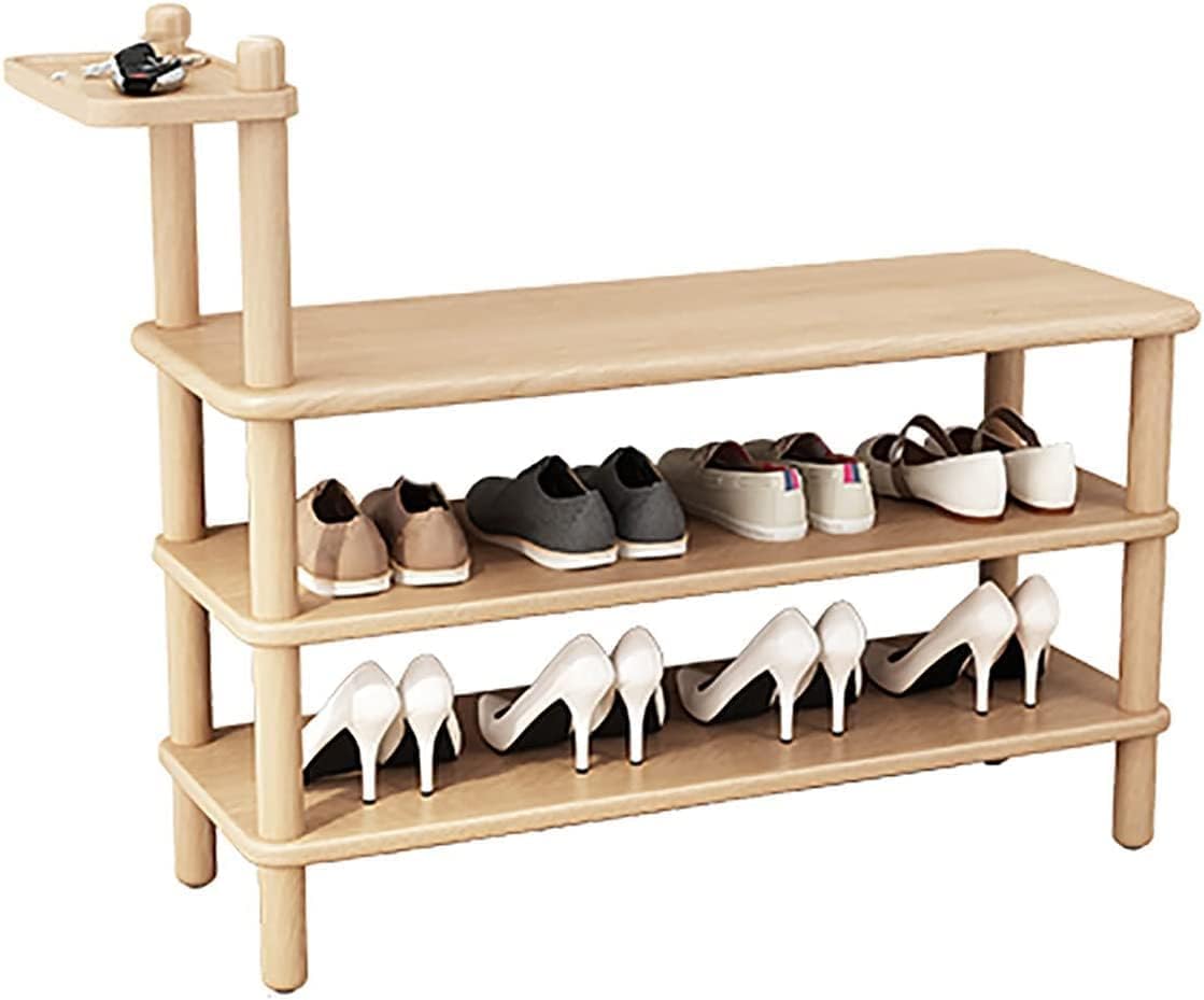 KLGFBDC Shoe Bench Storage Organizer with 3-Tier Shelf, Modern Entryway Storage Table, Space-Saving Shoe Rack for Home and Bedroom