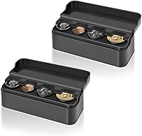 Vista 1 de Soporte compacto para monedas para automóvil, 4 compartimentos y sostiene automáticamente monedas organizador