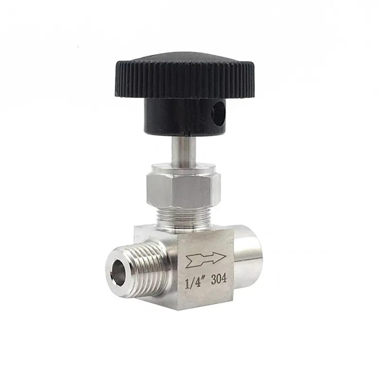 Válvula de aguja NPT de 3/8 en acero inoxidable SS304 con rosca hembra a macho