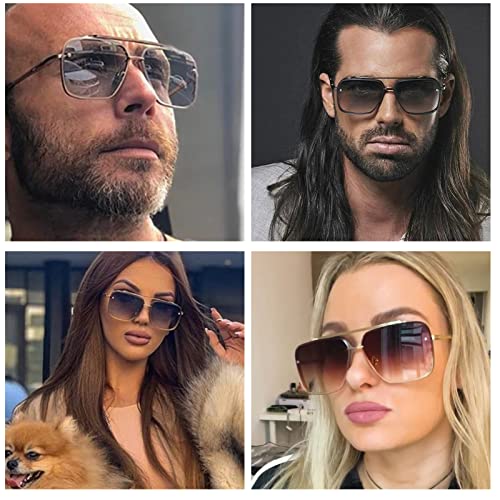 Retro Square Aviator Gradient Sunglasses Fashion Trendy Costume Eyewear Tony Stark Sun Glasses for Men Women3