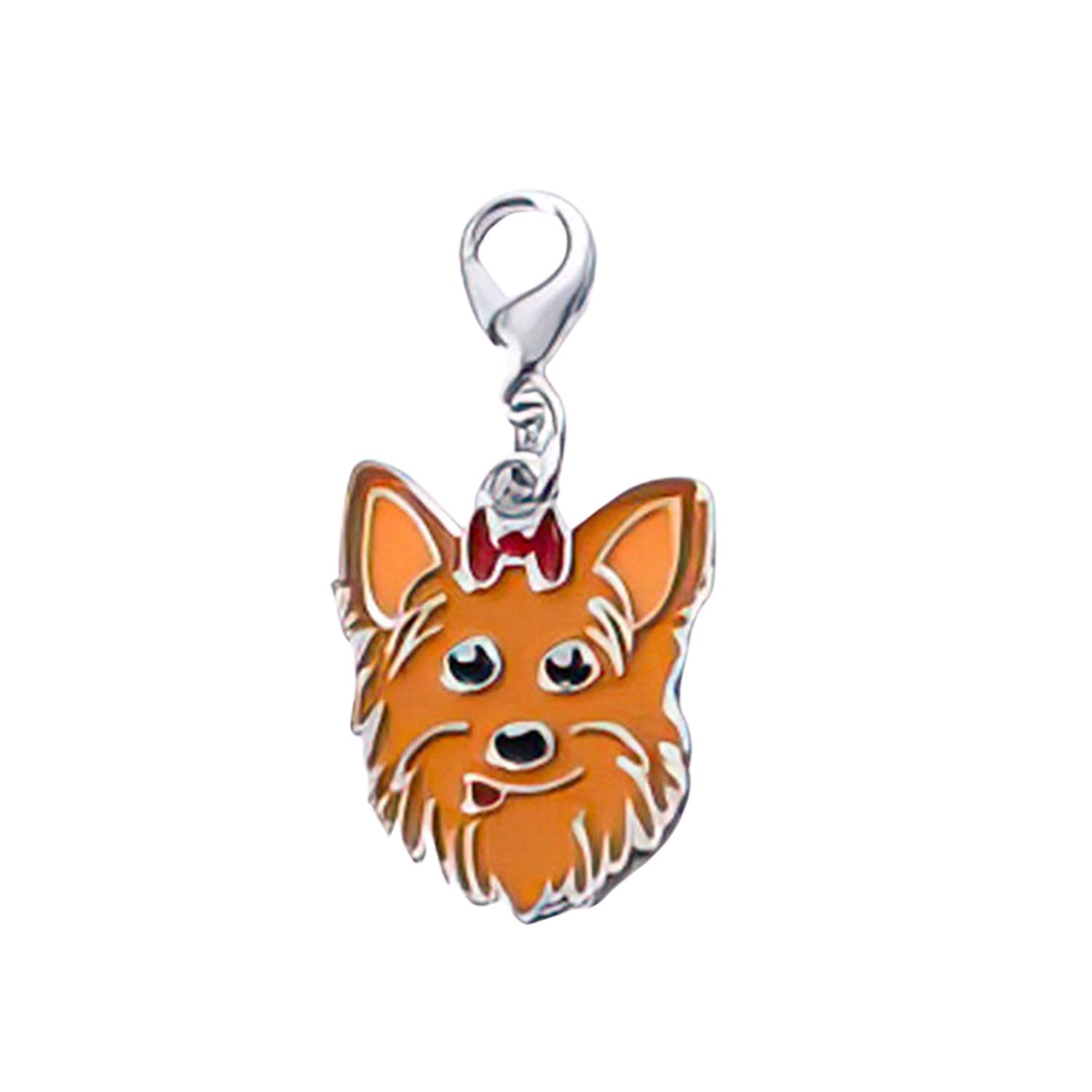 Blue Dream Island Dog ID Tags Pendant,Cute Mini Dog Keychain DIY Dog Collar Ornaments Keyring Dog Lovery Gift_Yorkshire