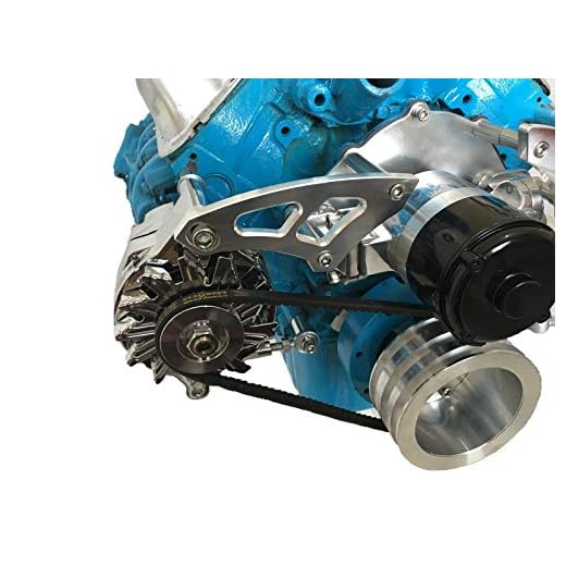 Chap Performance Alternator Bracket Compatible with Ford 351W Electric Water Pump Windsor V-Belt SBF