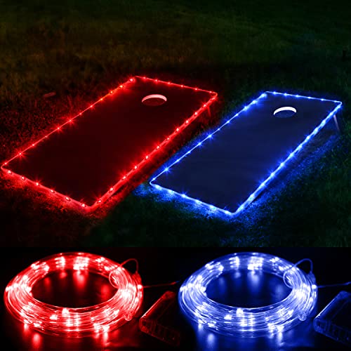 Blinngo 36 LED Cornhole Board Lights Eco-Friendly, Weather Resistant LED Cornhole Lights for ACA Official Size Boards red-Blue (4ft x 2ft)