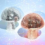 Mushroom Disco Ball, Silver & Rose Gold Mirror Glitte, Reflective Lights for Party, Room, Table Deco