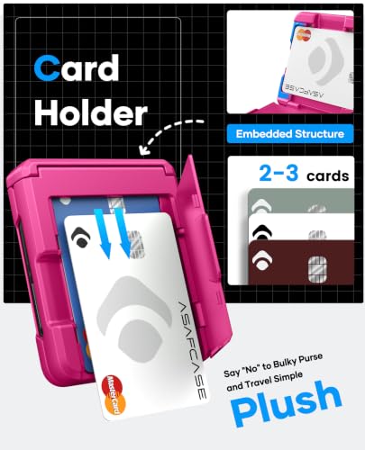 Image of ASAFCASE for Samsung Galaxy Z Flip 8 Case with Hinge Protection, Hot Pink | Card Slot (2-3 Cards), Outer Screen Protector, Military Grade Protect, Heavy Duty Wallet Case for Samsung Galaxy Flip 8