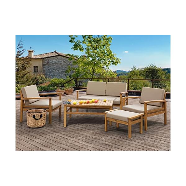 Patioco Manila Lounge-Set Akazienholz Taupe
