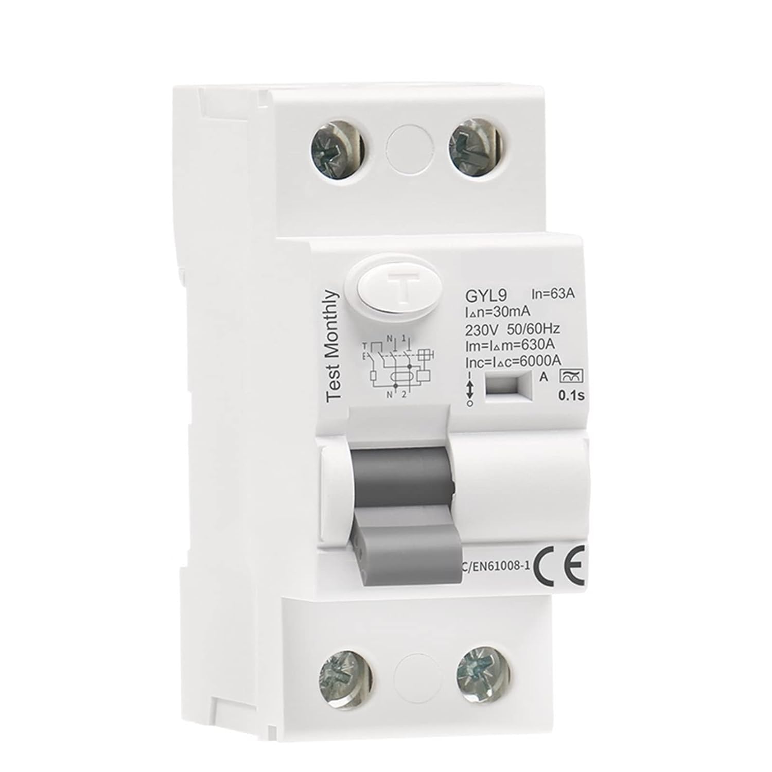 Disjoncteur différentiel AC 2 pôles 40A 300mA pour tableau - 7