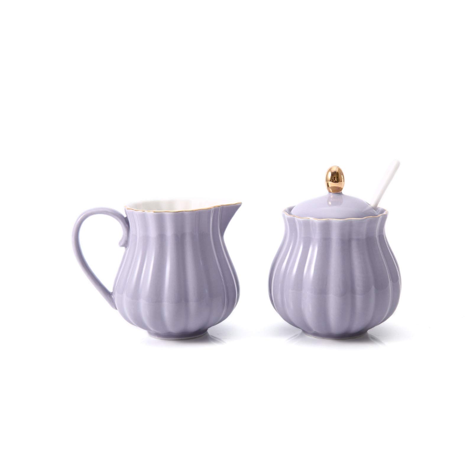 Cukier miska ceramiczne cukiernice i dzbanek na mleko połączenie domowe naczynia do kawy akcesoria cukier miska ze spiczastym ustem dzbanek na mleko cukier / pojemnik na cukier (kolor: fioletowy)